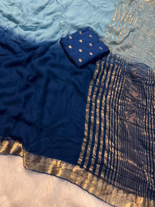 Dual shaded viscose Georgette sarees - Image 3