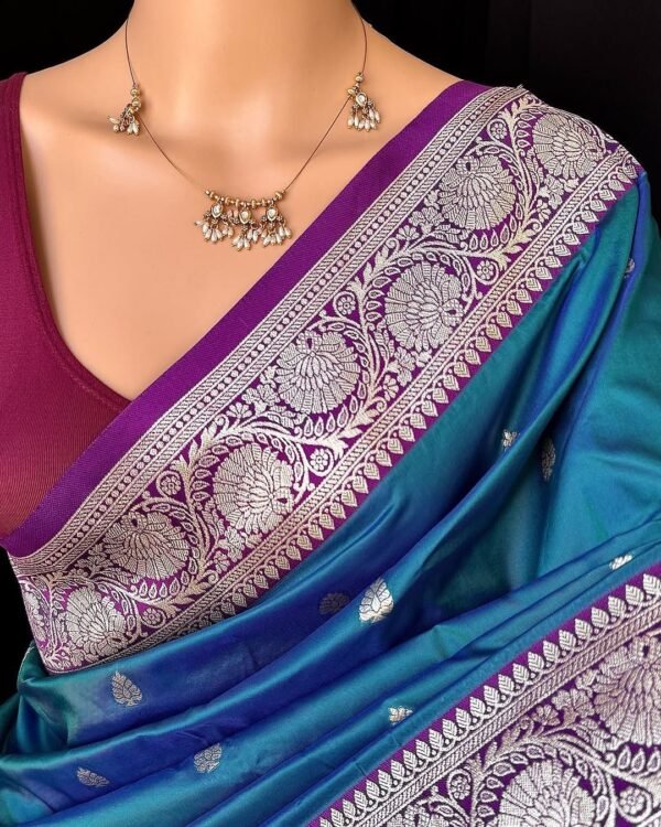 Soft banarasi silk saree - Image 8