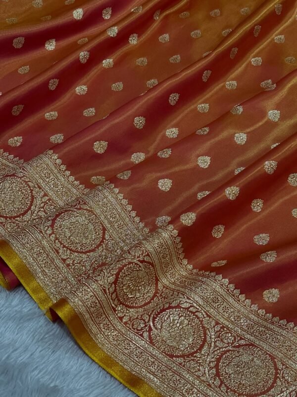 Banarasi glossy mashru satin silk sarees - Image 5