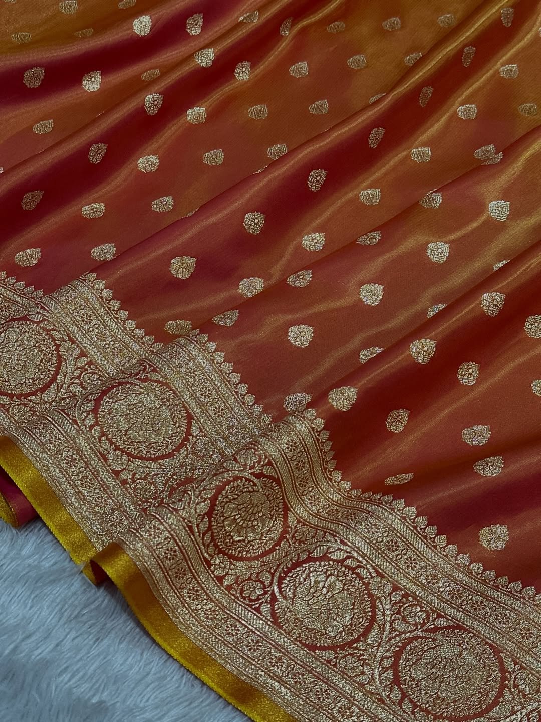 Banarasi glossy mashru satin silk sarees - Image 5