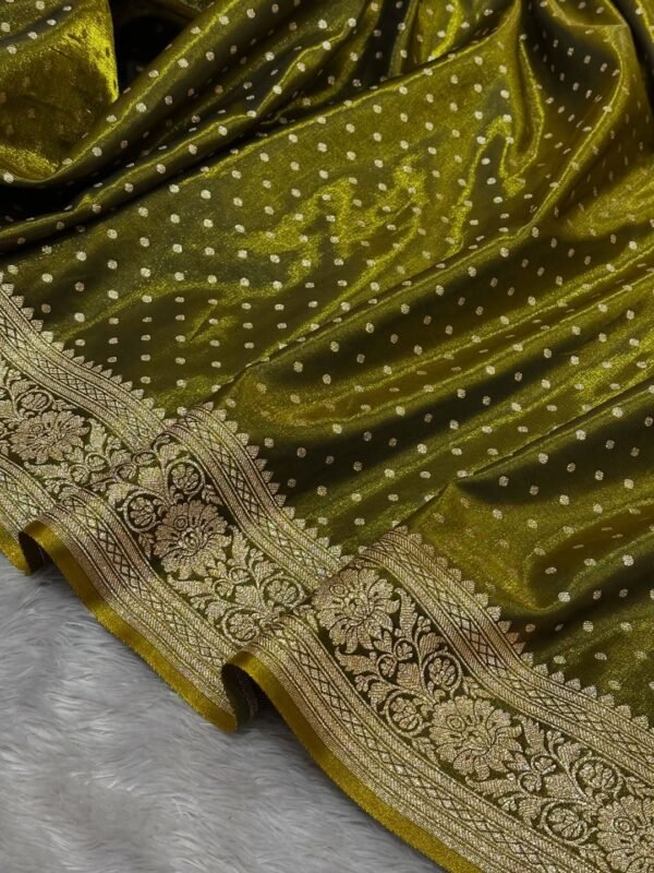 Banarasi glossy mashru satin silk sarees - Image 3