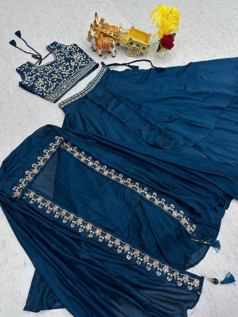 Vichitra silk lehenga