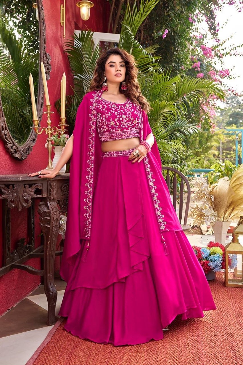 Vichitra silk lehenga - Image 2