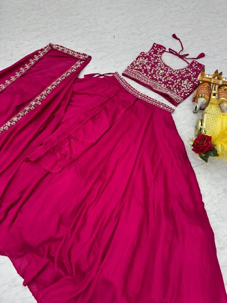 Vichitra silk lehenga