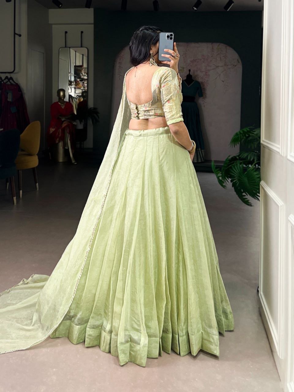Pastel green lehenga - Image 2