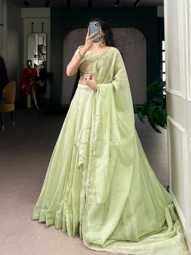 Pastel green lehenga