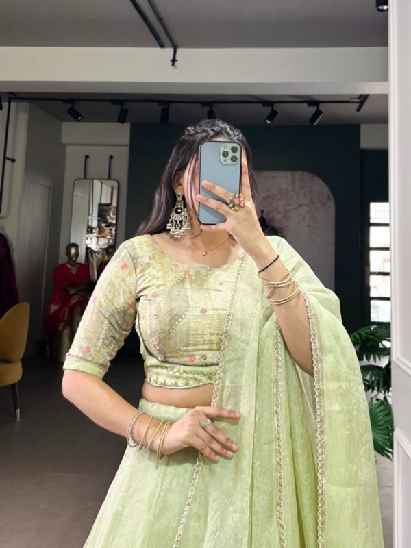 Pastel green lehenga - Image 4