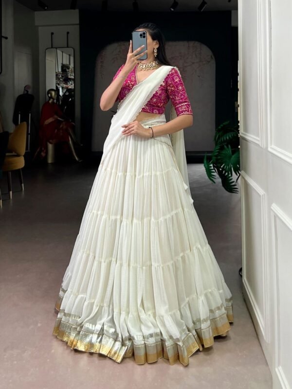 Marbel lehenga in white - Image 2