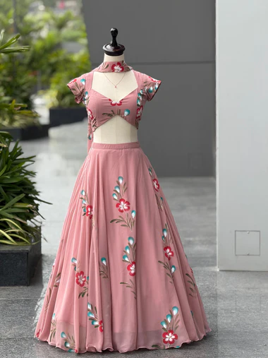 Floral Georgette  lehenga