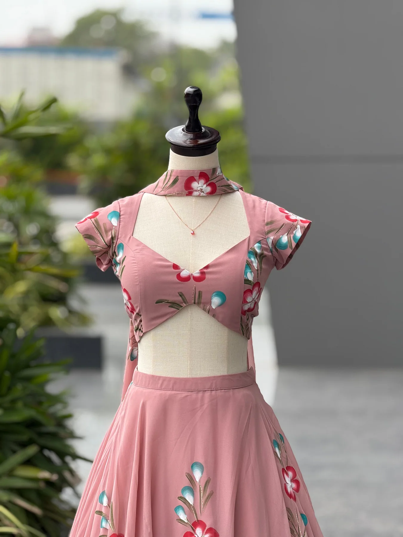 Floral Georgette  lehenga - Image 2