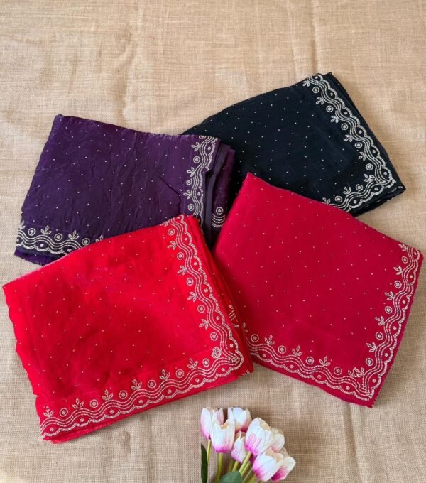 Zarkan Fandy satin silk saree