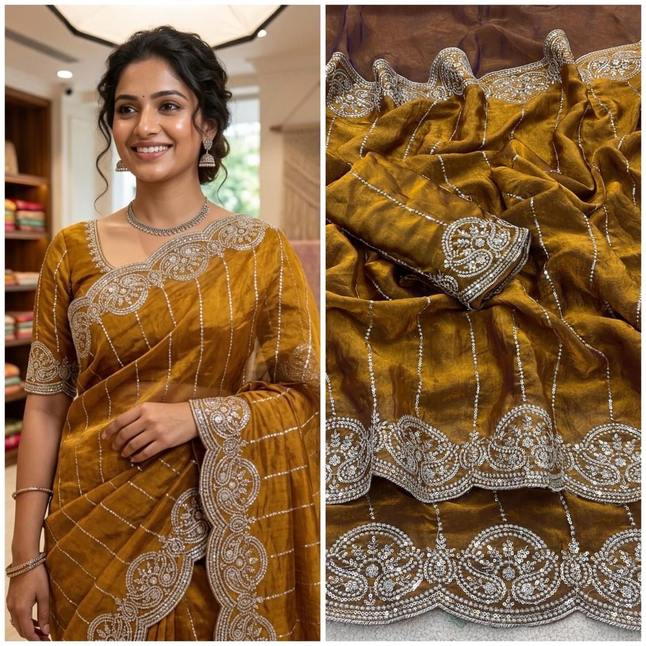 Fandy satin sarees - Image 7