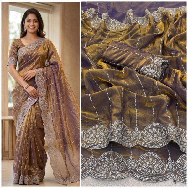 Fandy satin sarees - Image 9