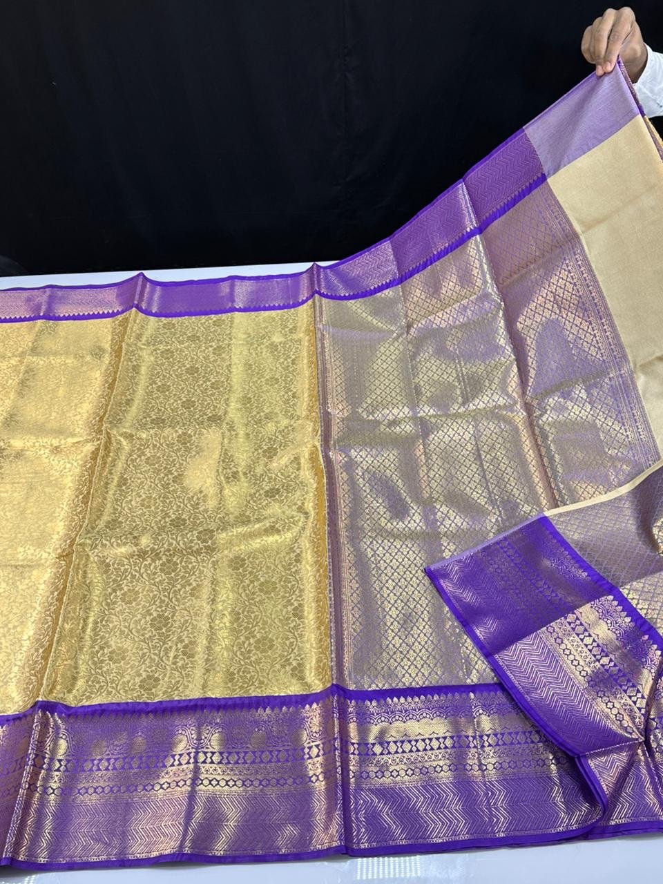 Soft semi-kanchi brocade saree - Image 6