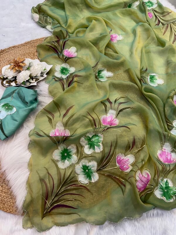 Handwork chiffon sarees - Image 15