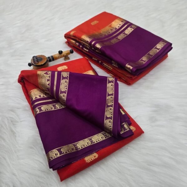 Mysore crepe silk saree - Image 2