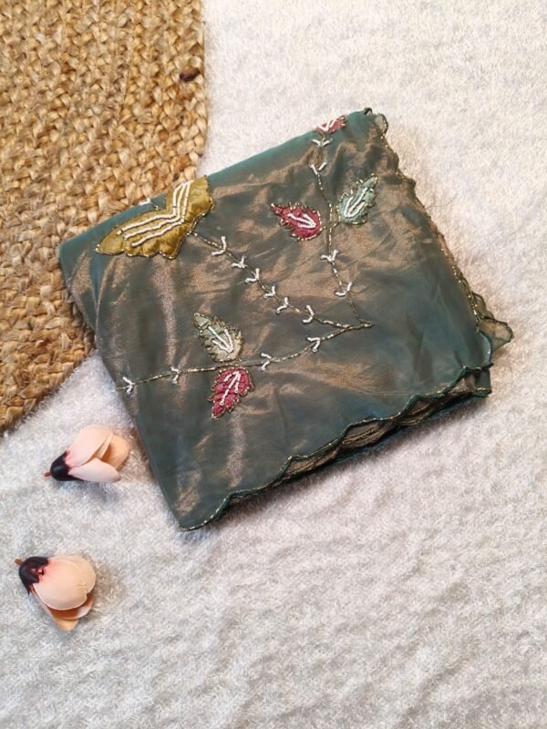 Space tissue silk saree - Image 13