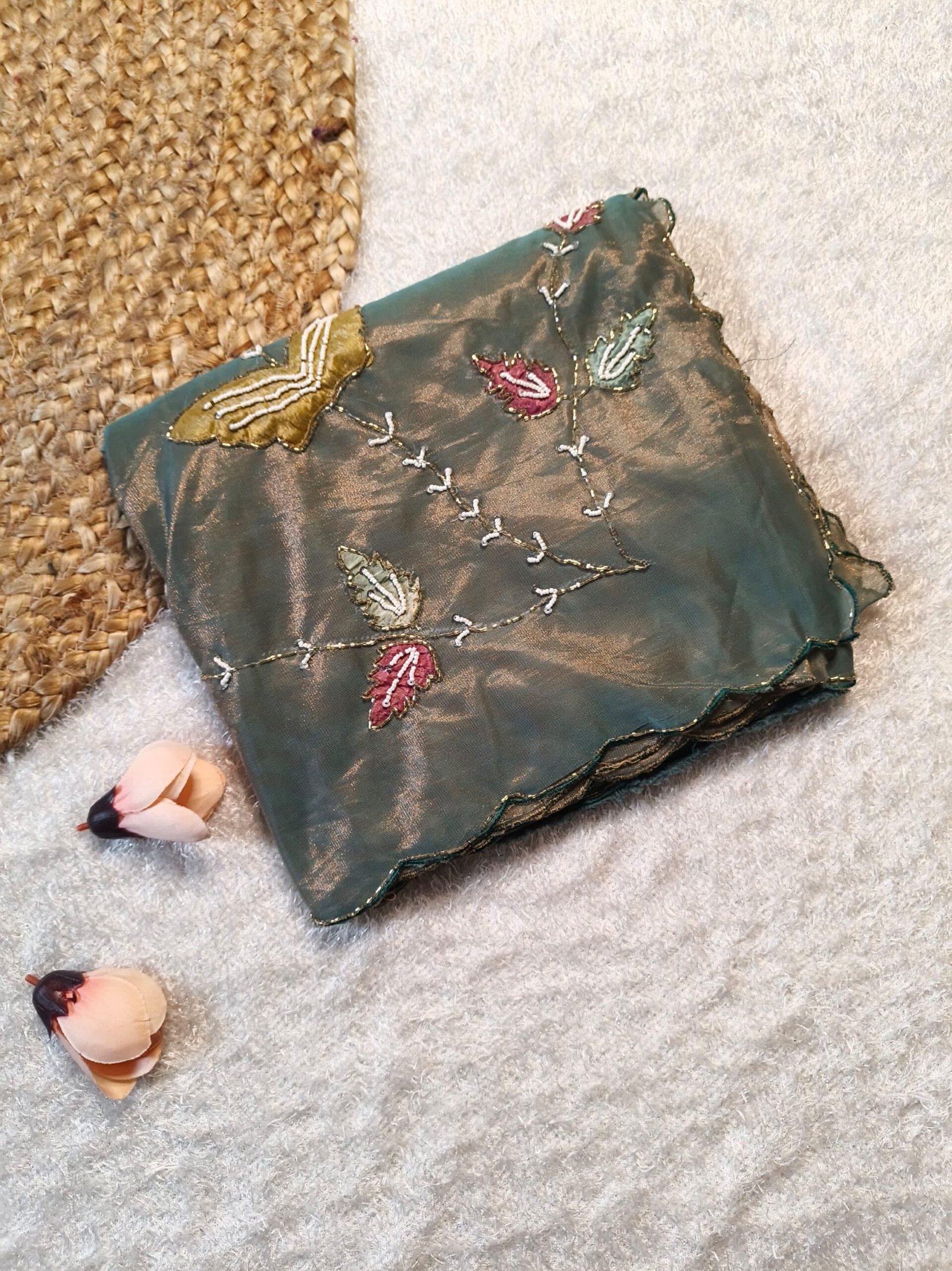 Space tissue silk saree - Image 13