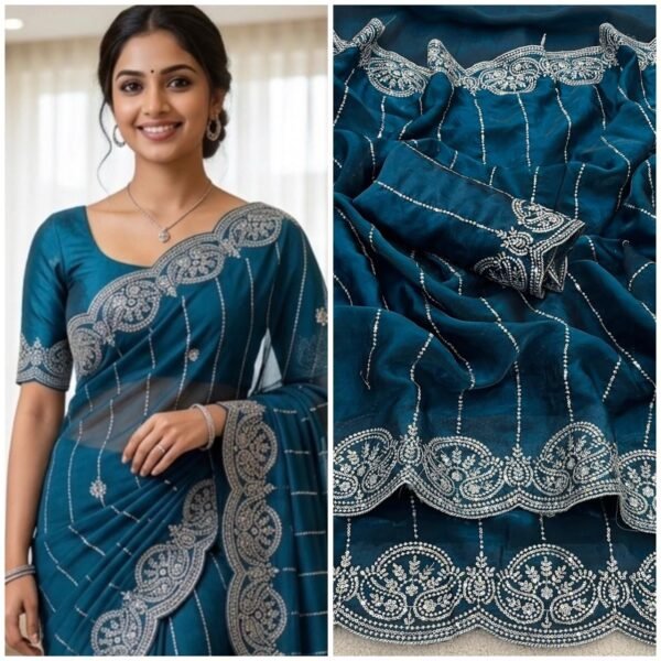 Fandy satin sarees - Image 13