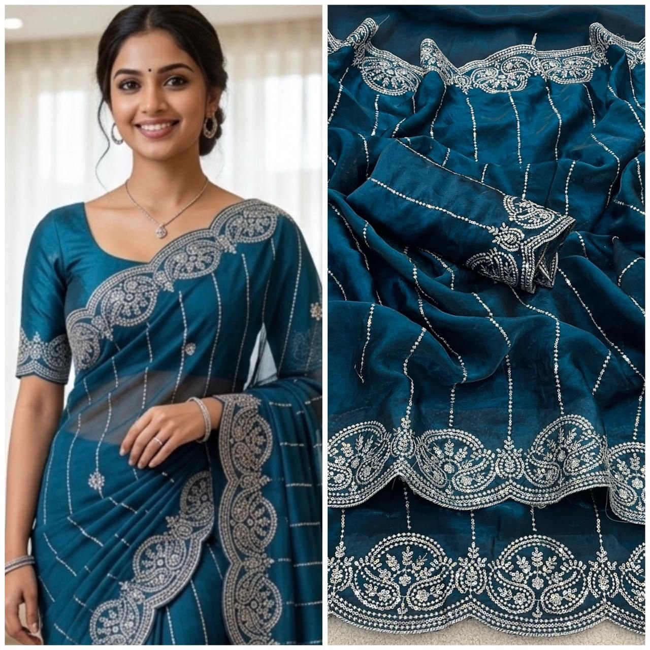 Fandy satin sarees - Image 13