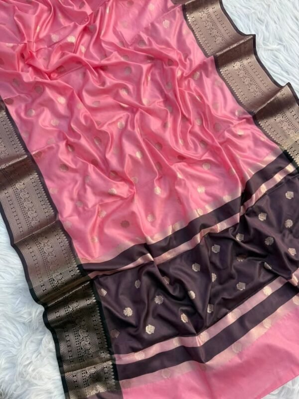 Banarasi Semi Katan Soft Silk Saree - Image 5