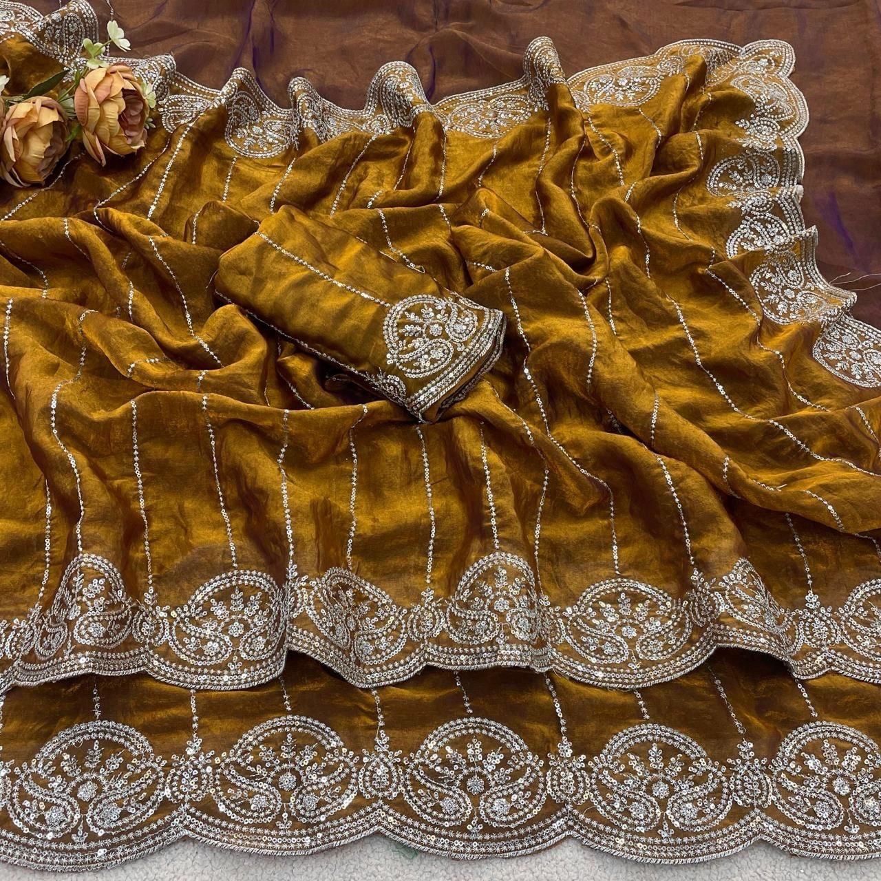 Fandy satin sarees - Image 6