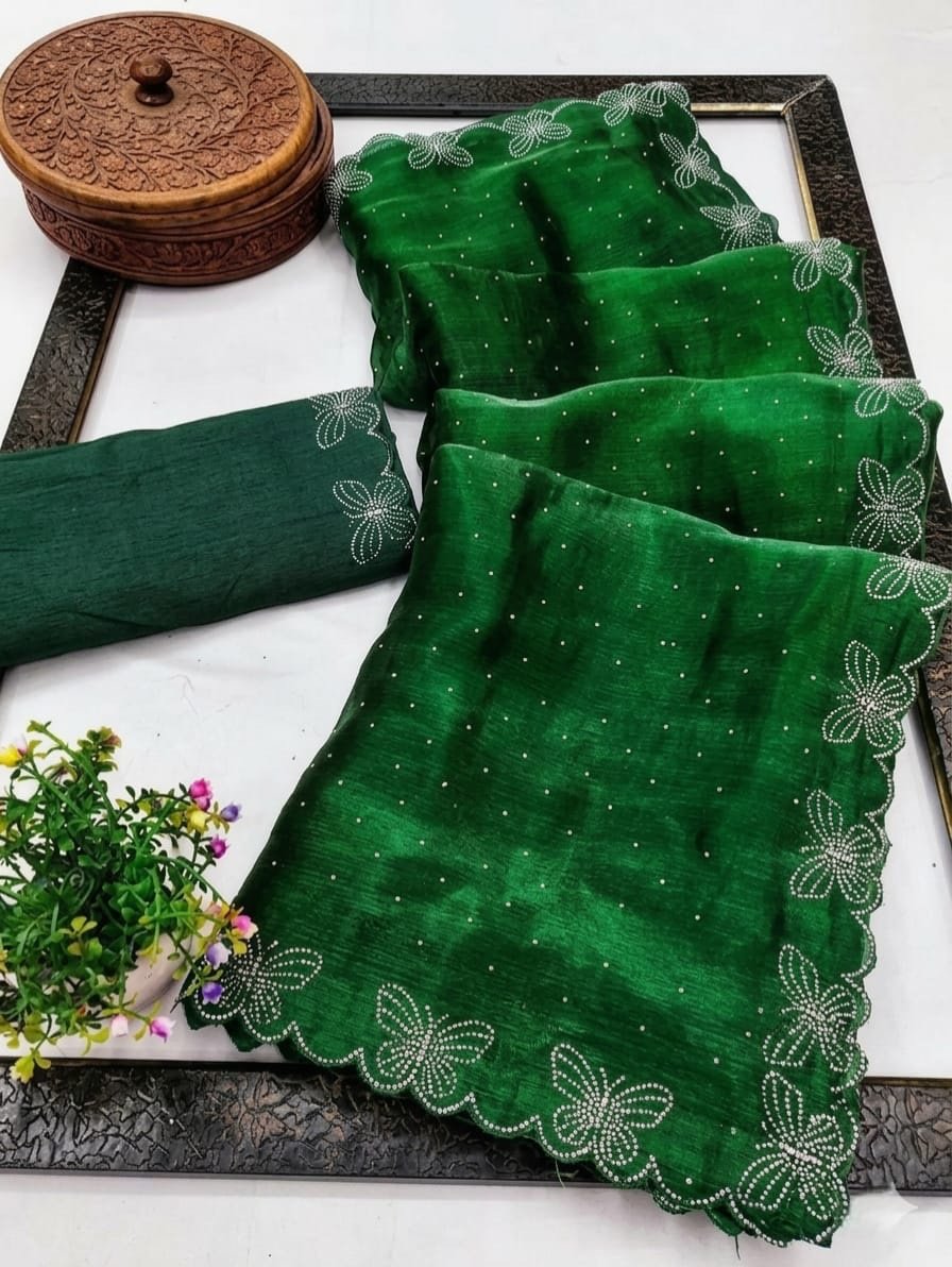 Dual toned crunchy silk sarees - Image 8
