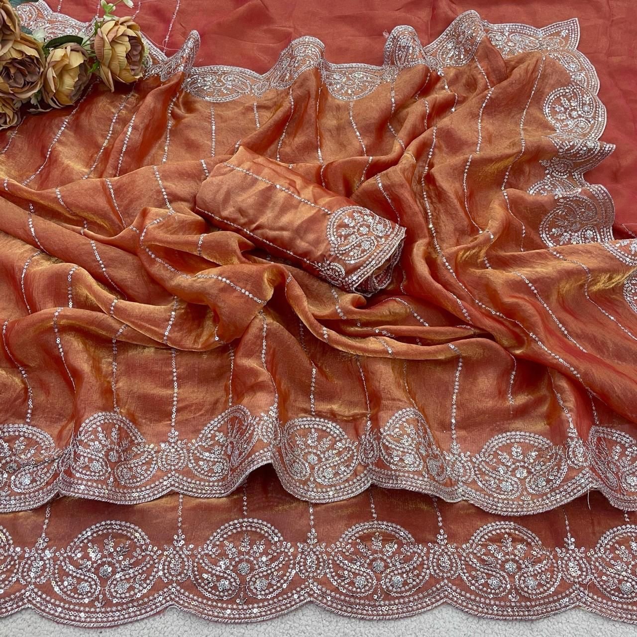 Fandy satin sarees - Image 5