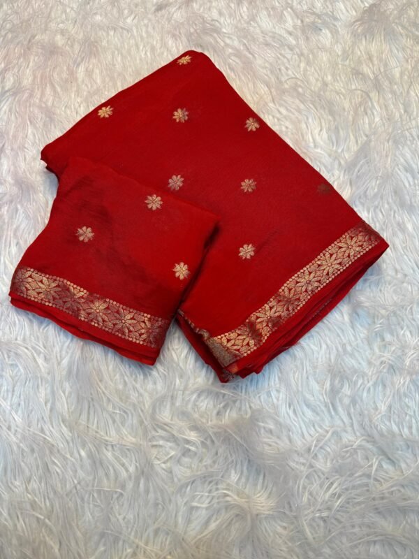 Viscose jacquard saree - Image 3