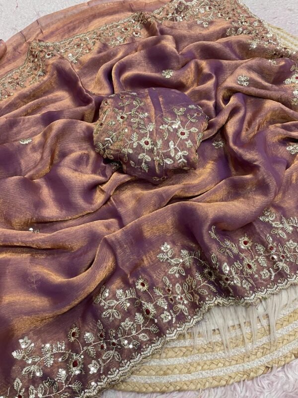 Dual tone fandy chiffon sarees - Image 2