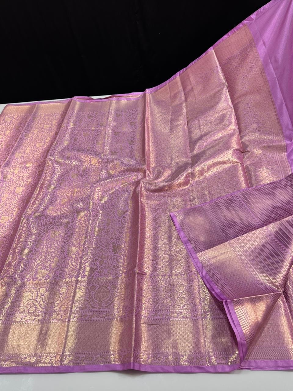 Soft semi kanchi brocade saree - Image 10