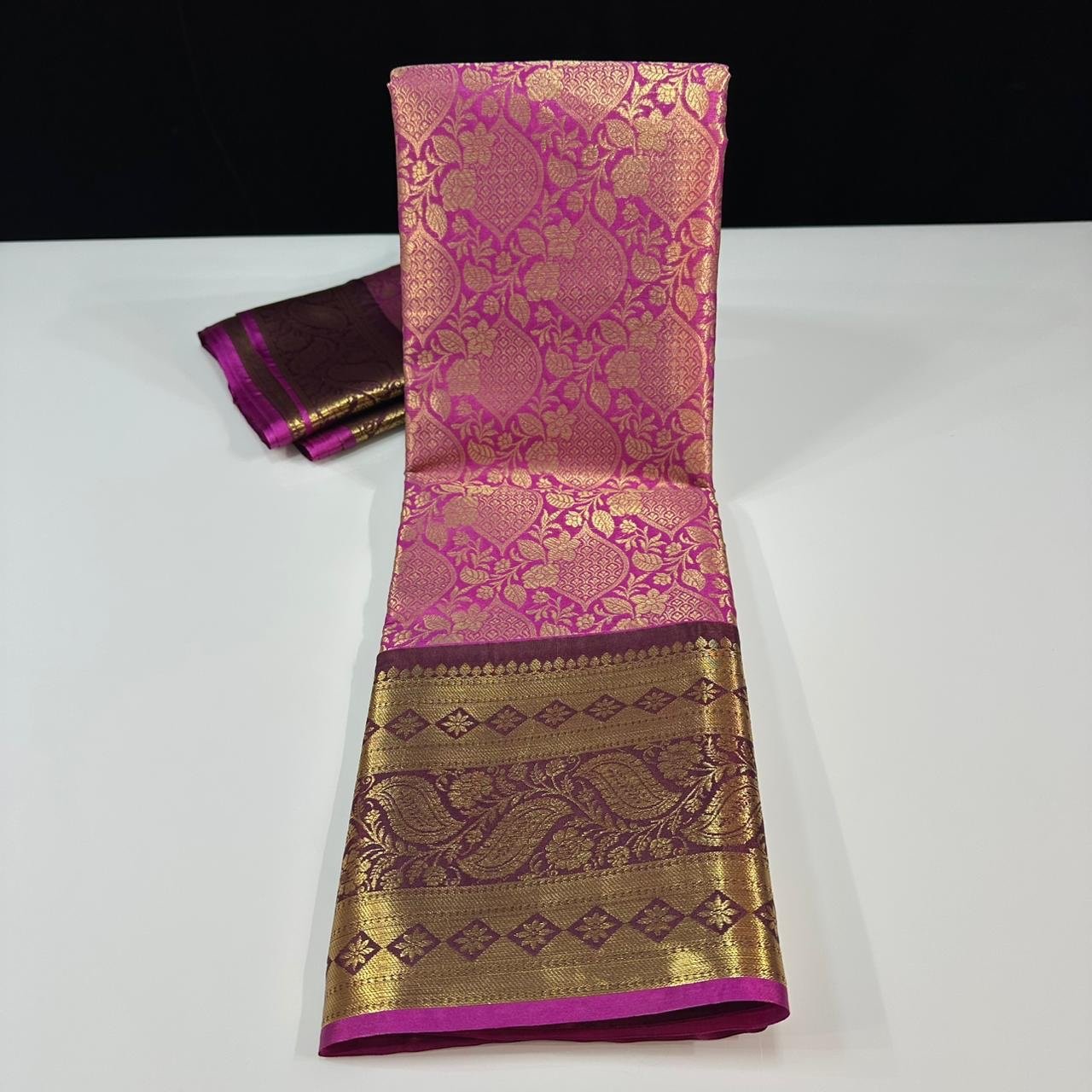 Soft semi kanchi brocade sarees - Image 1