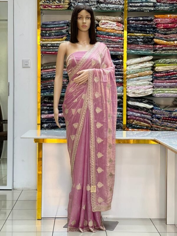Stone work Fandy satin silk sarees