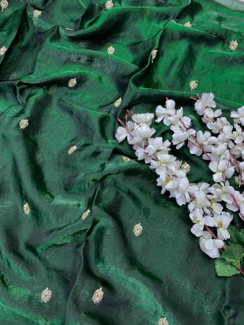 Dual tone space silk sarees - Image 10