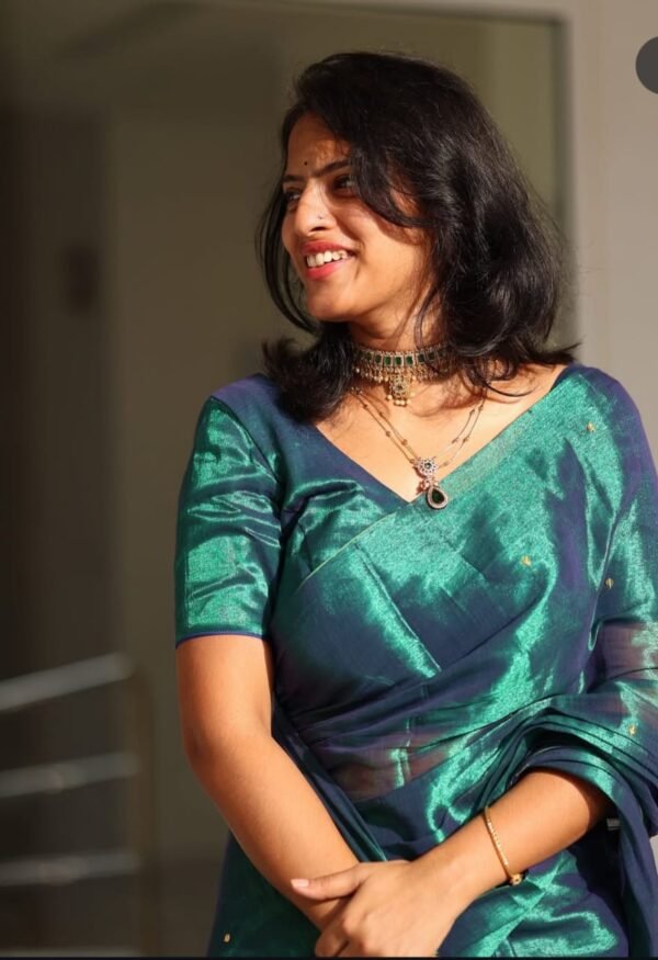 Peacock raga tissue silk saree - Image 2