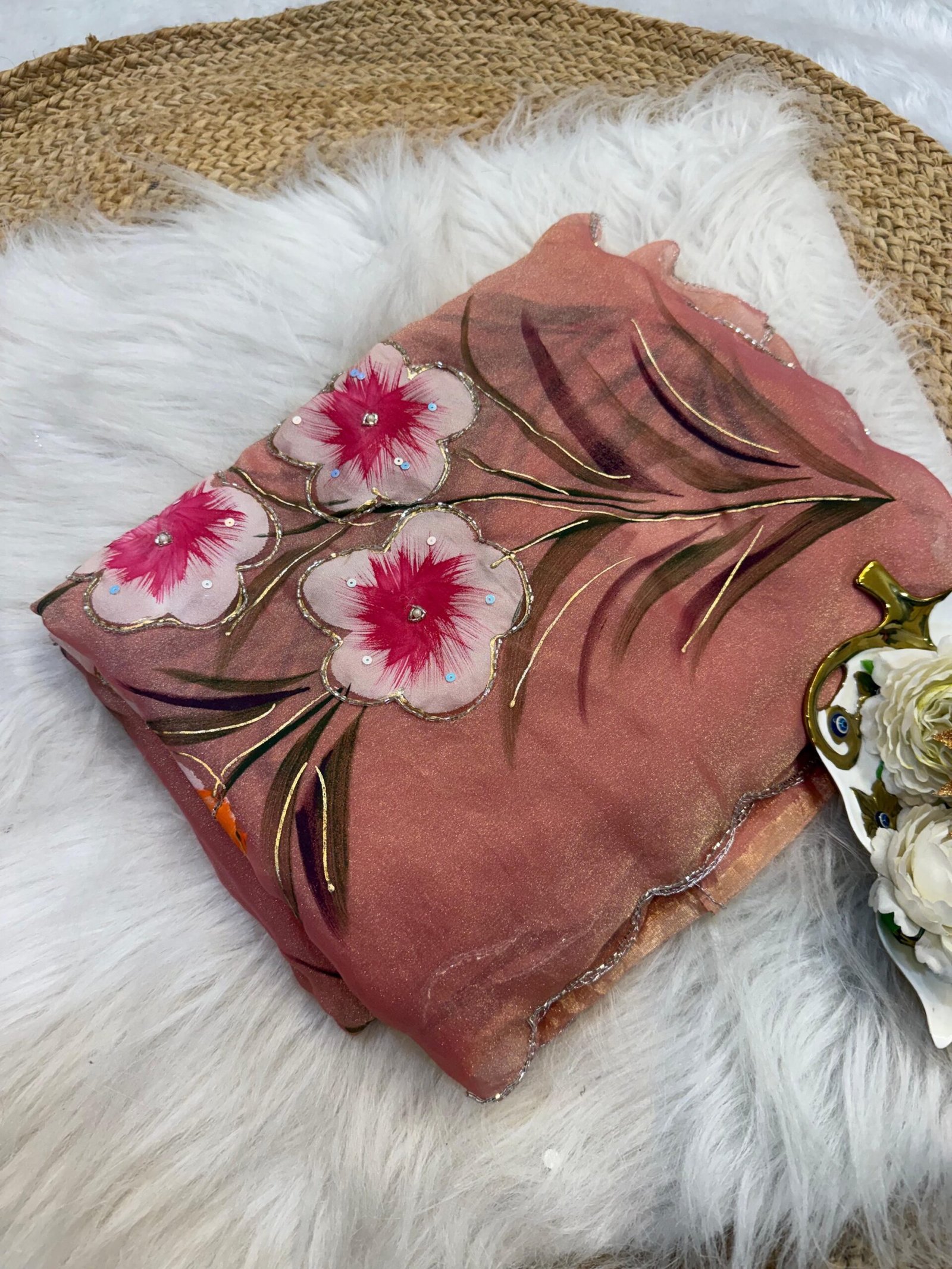 Handwork chiffon sarees - Image 22