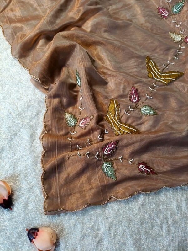 Space tissue silk saree - Image 8