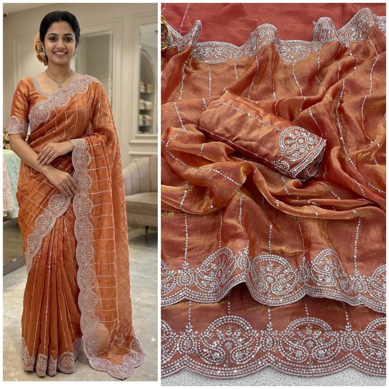 Fandy satin sarees - Image 14