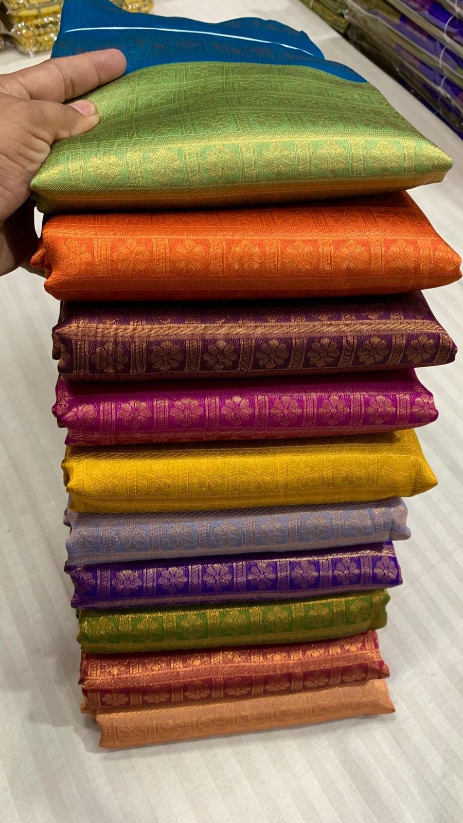 Bridesmaids semi silk sarees - Image 17