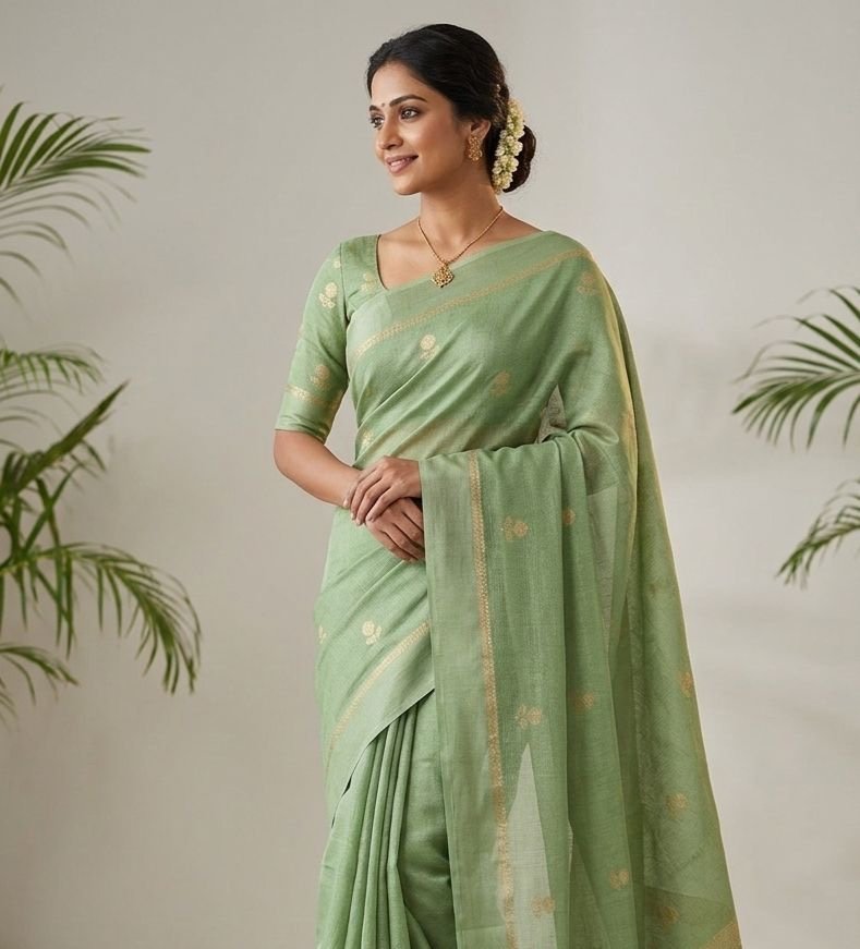 Viscose Khadi silk saree - Image 5