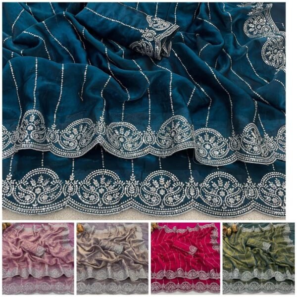 Fandy satin sarees - Image 3