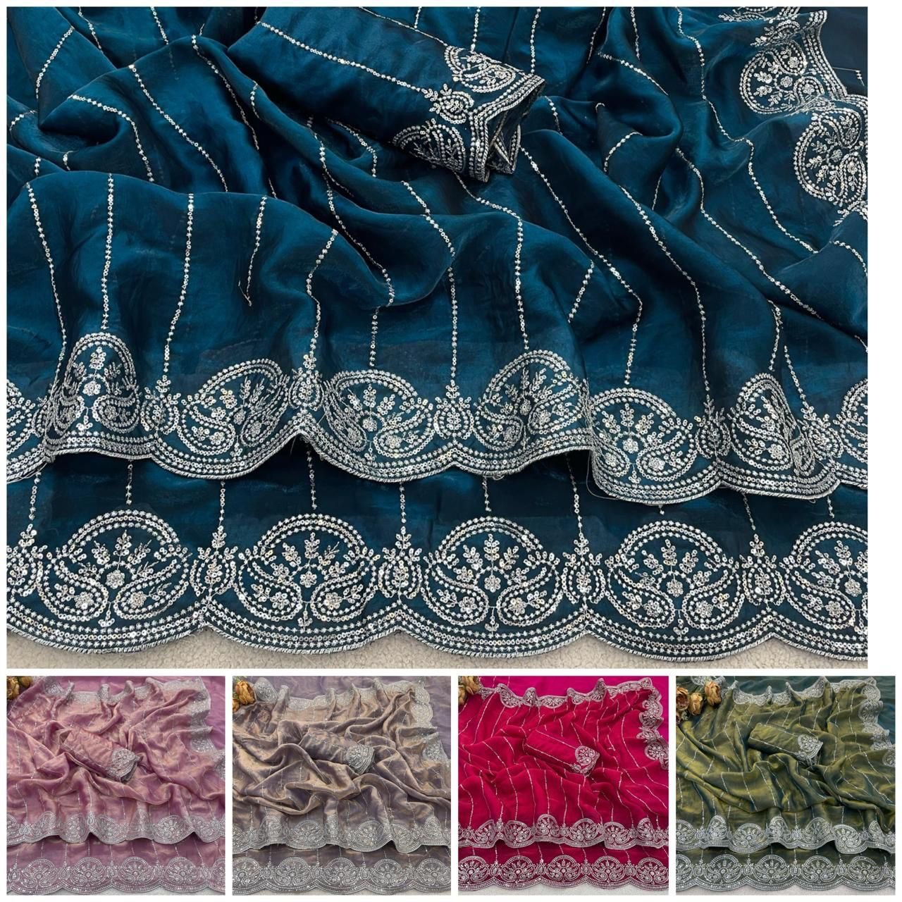 Fandy satin sarees - Image 3