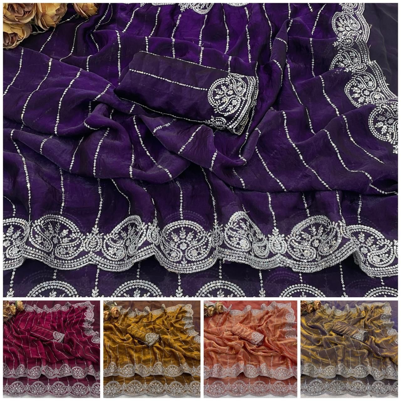 Fandy satin sarees - Image 1