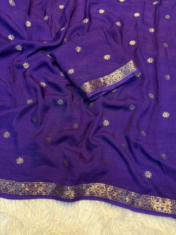 Viscose jacquard saree - Image 6