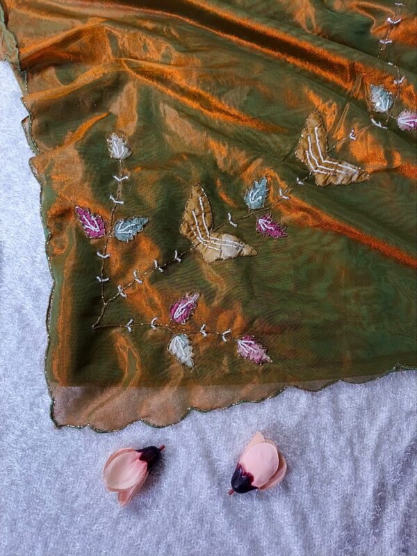 Space tissue silk saree - Image 15