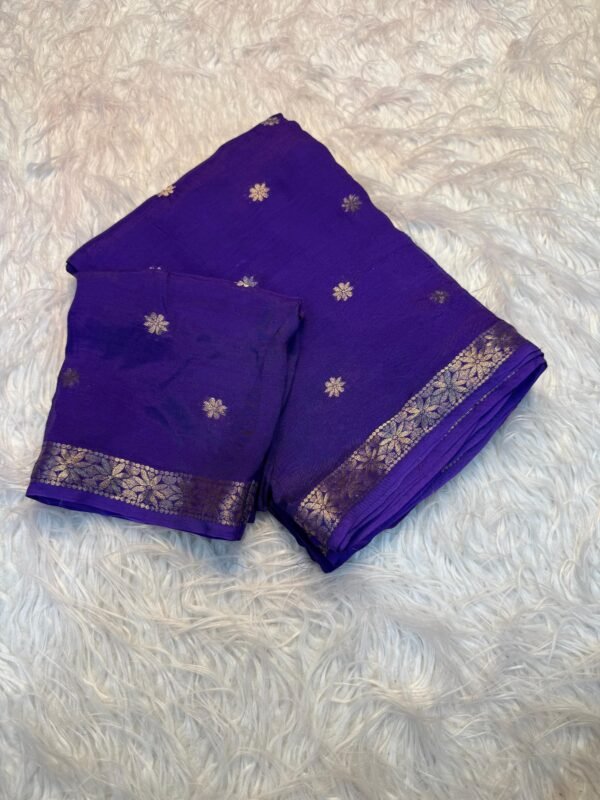 Viscose jacquard saree - Image 4