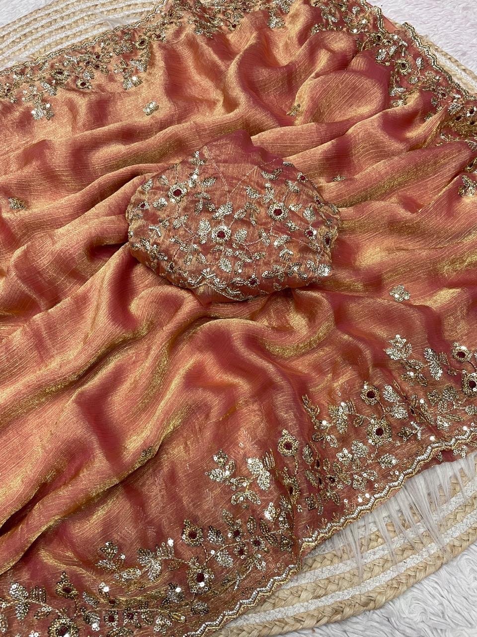 Dual tone fandy chiffon sarees - Image 10