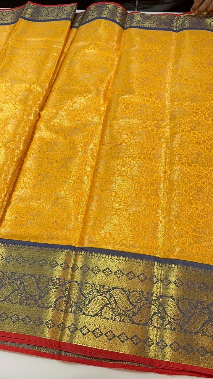 Soft semi kanchi brocade sarees - Image 12