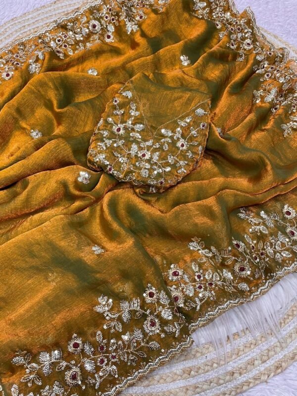 Dual tone fandy chiffon sarees - Image 11