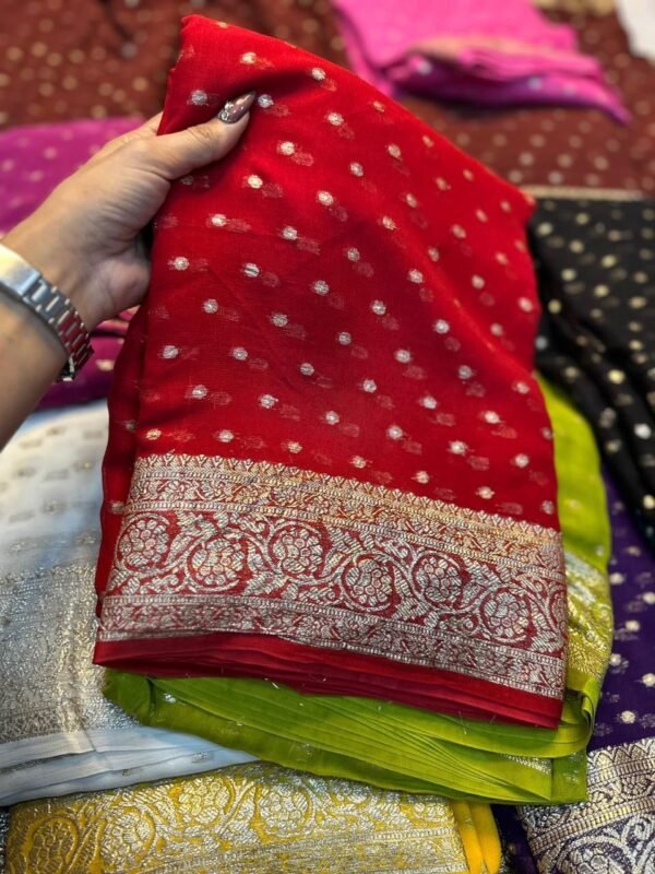 Viscose georgette saree - Image 11